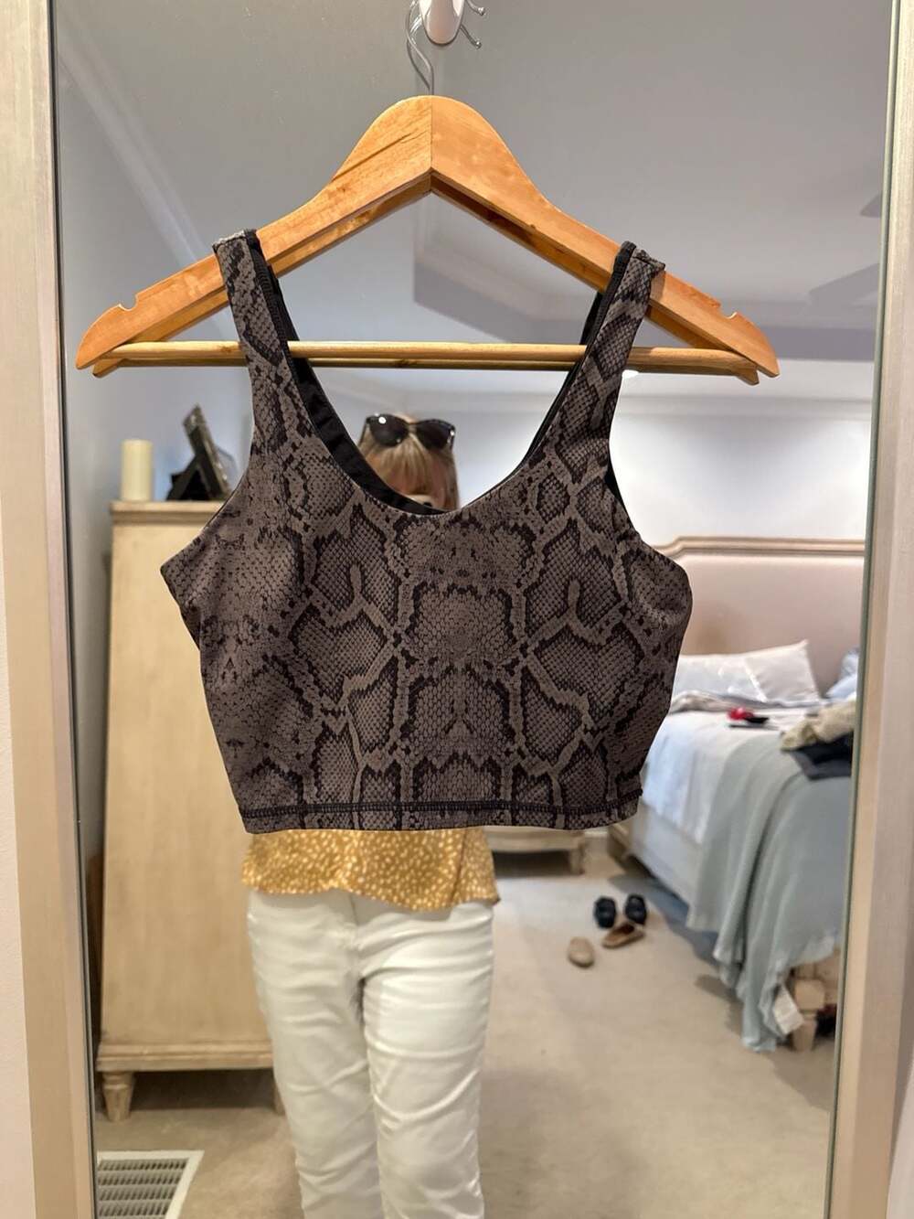 Varley Irena Snakeskin Print Sports Bra Size M